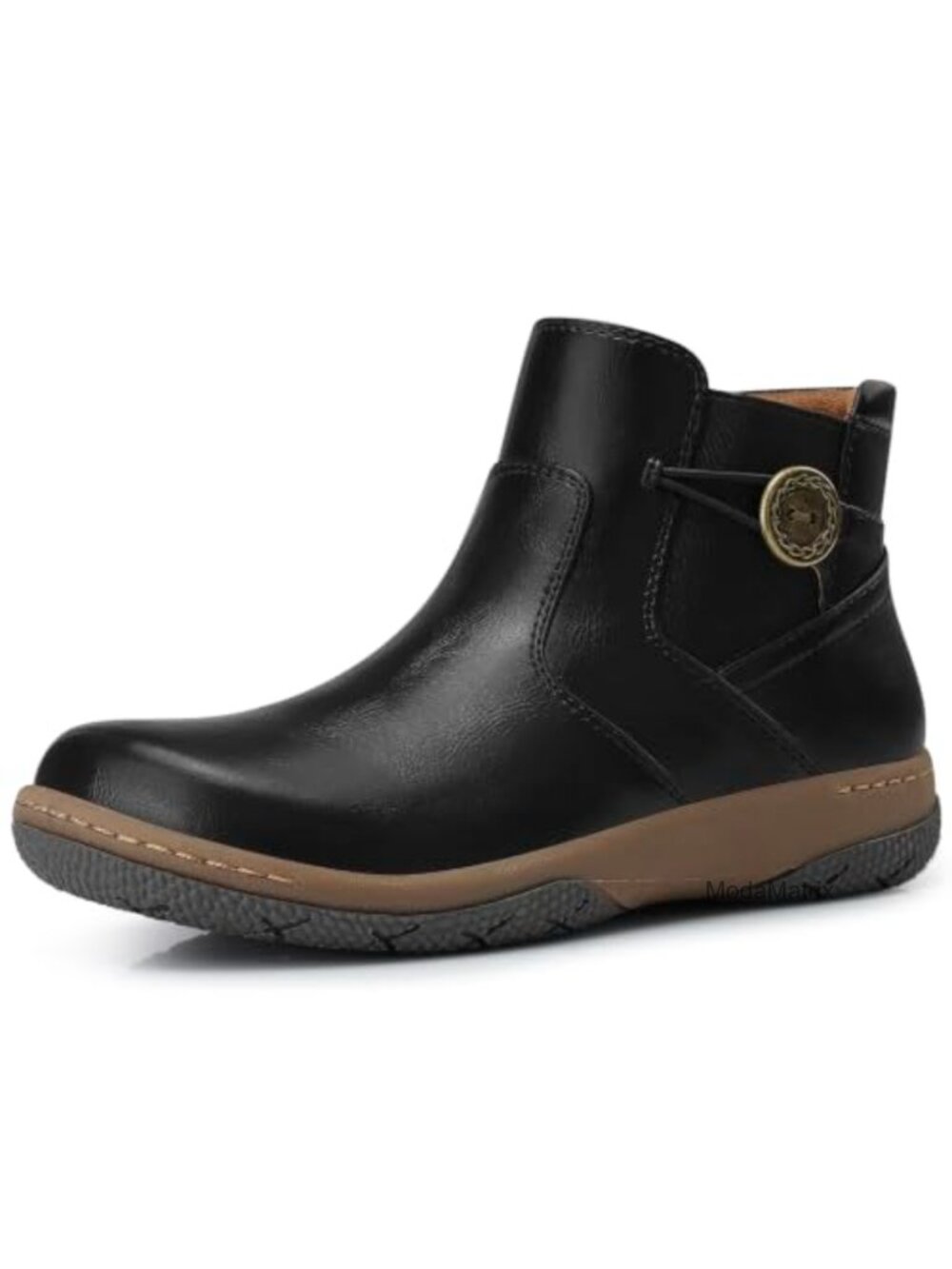 Women's Arch Support Slip On Ankle Boots PU Leather